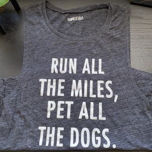 Women’s muscle tee, dog themed